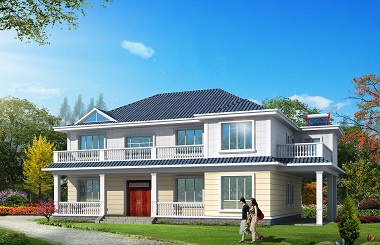 經典二層自建別墅設計圖，簡約二層自建房，帶有車庫